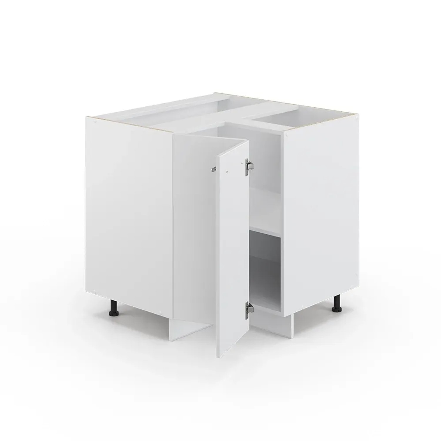 Vicco Eckunterschrank Fame-Line Weiß Hochglanz/Weiß 81 cm AP Anthrazit