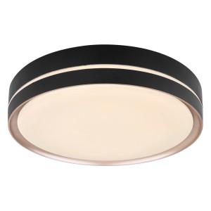 Schwarze LED-Deckenleuchte Manni, Ø 38,5 cm, dimmbar mit Fernbedienung.