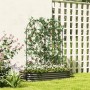 Outsunny Rankgitter 2er-Set aus Metall, schwarz, mit Kletterpflanzen und Blumen bepflanzt.