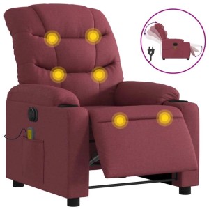 vidaXL Massagesessel Elektrisch Weinrot Stoff 3206639