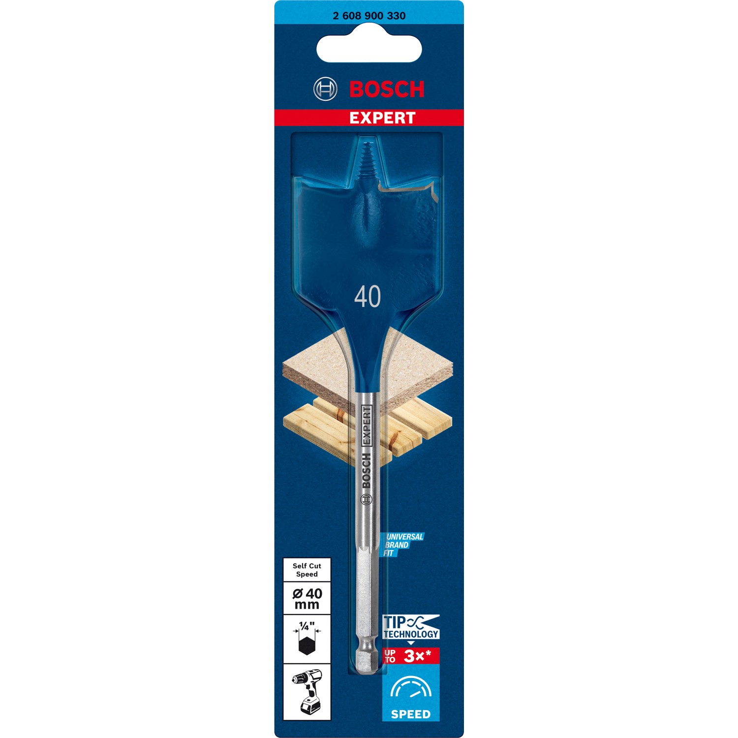 Bosch Expert Selfcut Flachfräsbohrer für Holz Ø 40 mm x 152 mm günstig online kaufen