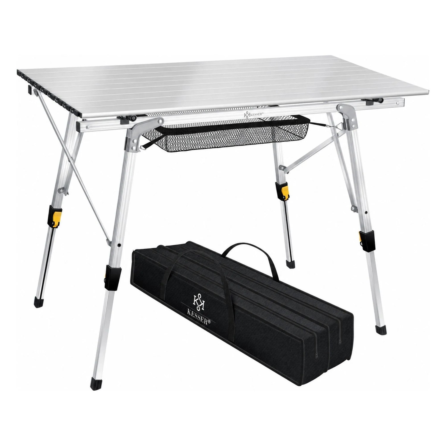 KESSER Campingtisch Faltbar mit Aluminiumrahmen 90 x 53 cm Silber