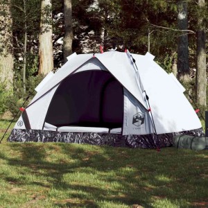 vidaXL Kuppel-Campingzelt 3 Personen Weiß Verdunkelt Quick Release 4004196