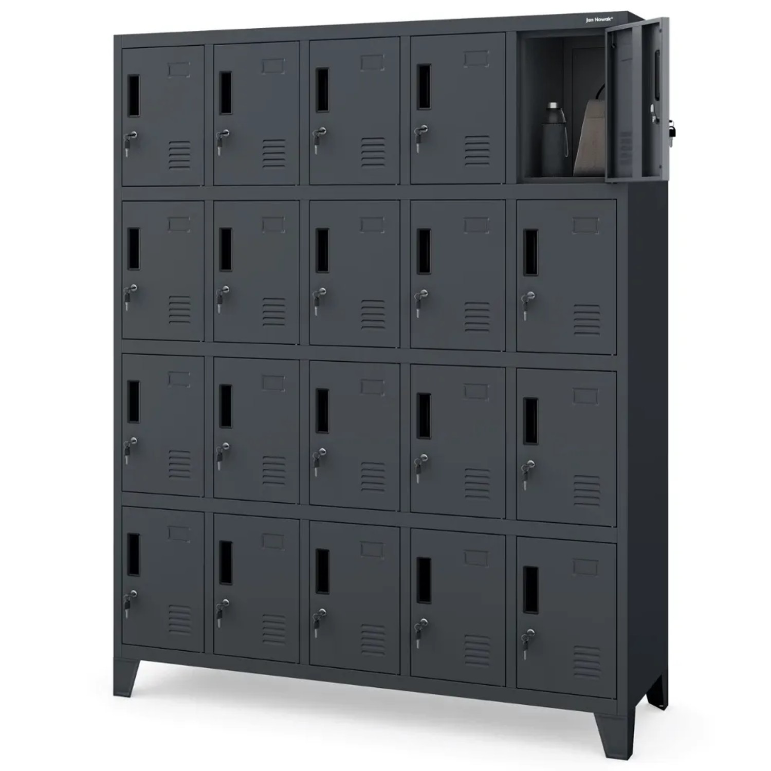 DELUKE Schließfachschrank Spind TAMPA 20 Fächer 172 x 136 x 45 cm Anthrazit