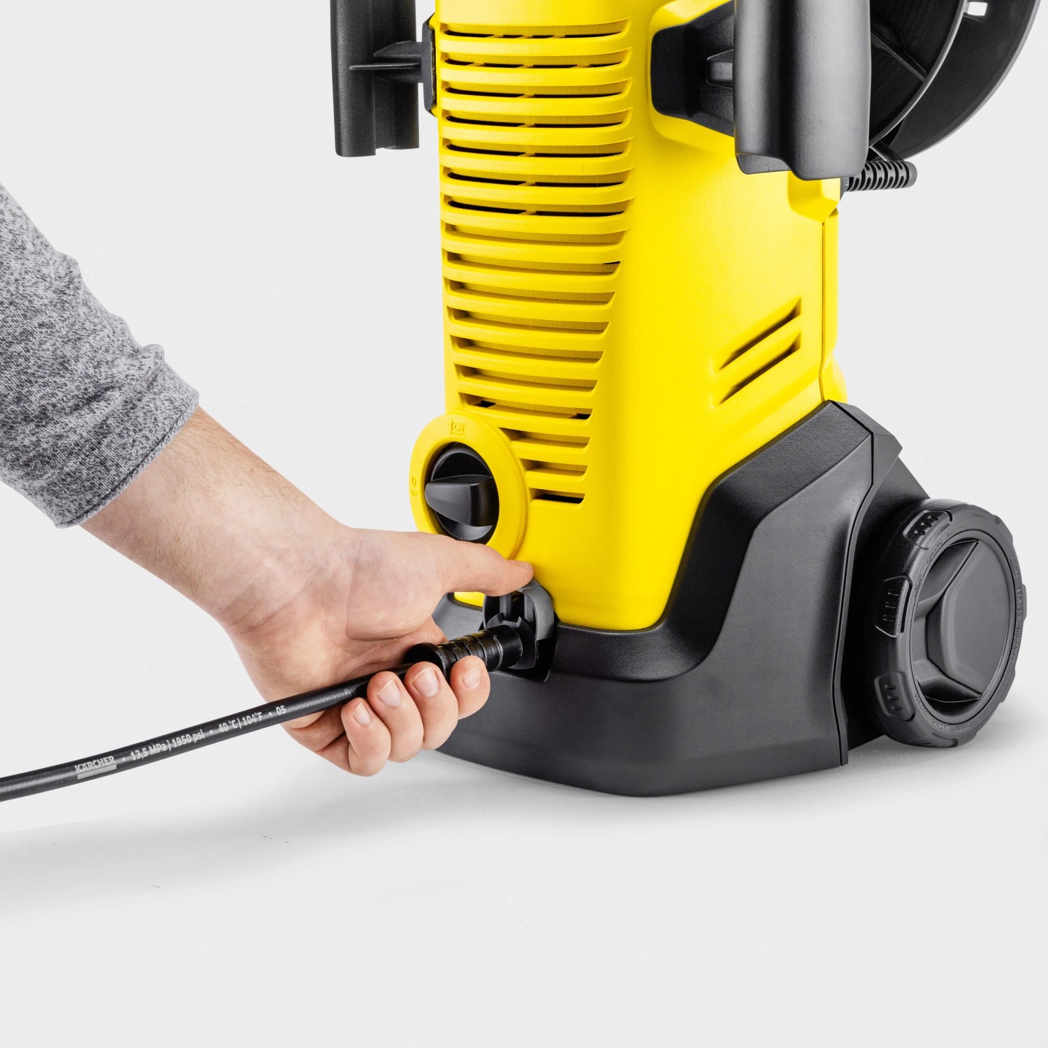 Detailaufnahme: Kärcher Hochdruckreiniger K 3 Premium, Schlauchanschluss.