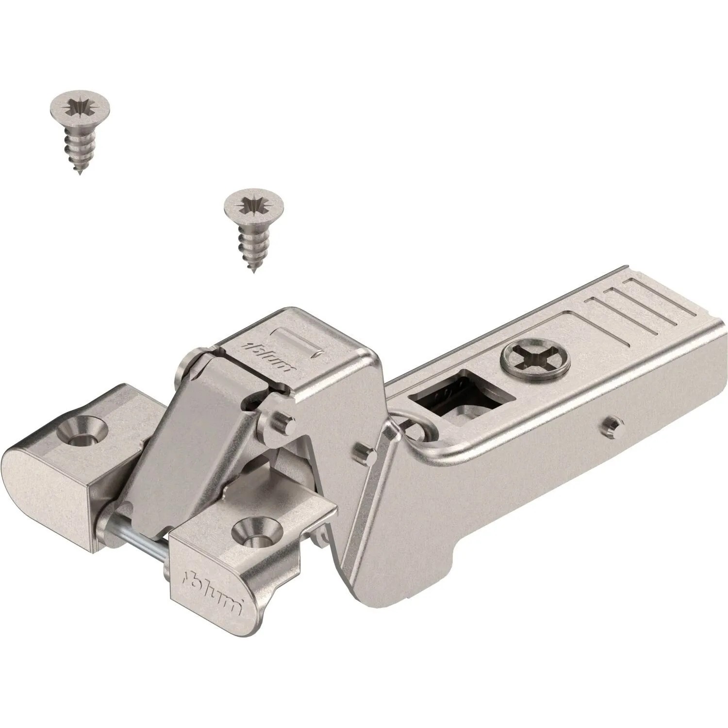Blum Alurahmenscharnier Clip top 95 Grad 18 mm Gekröpft mit Feder und Schrauben