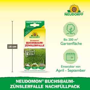 Neudorff Neudomon Nachfüllpack für Buchsbaumzünsler-Falle, mit 2 Lockstoffdepots für eine Saison.