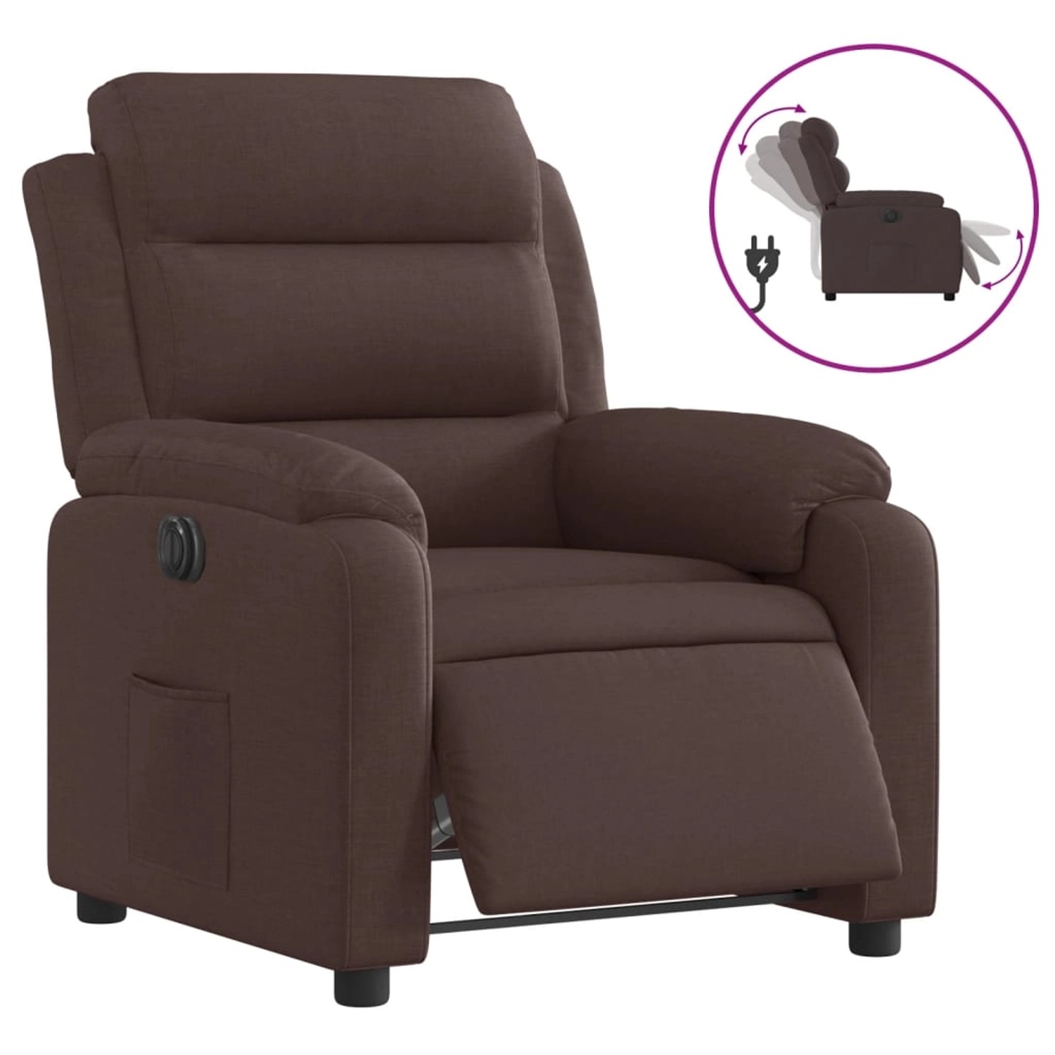 vidaXL Relaxsessel Elektrisch Dunkelbraun Stoff 3204961 günstig online kaufen