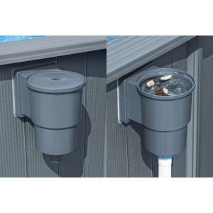 Skimmer für Bestway Hydrium Stahlwandpool in Holzoptik, zur Reinigung des Poolwassers.