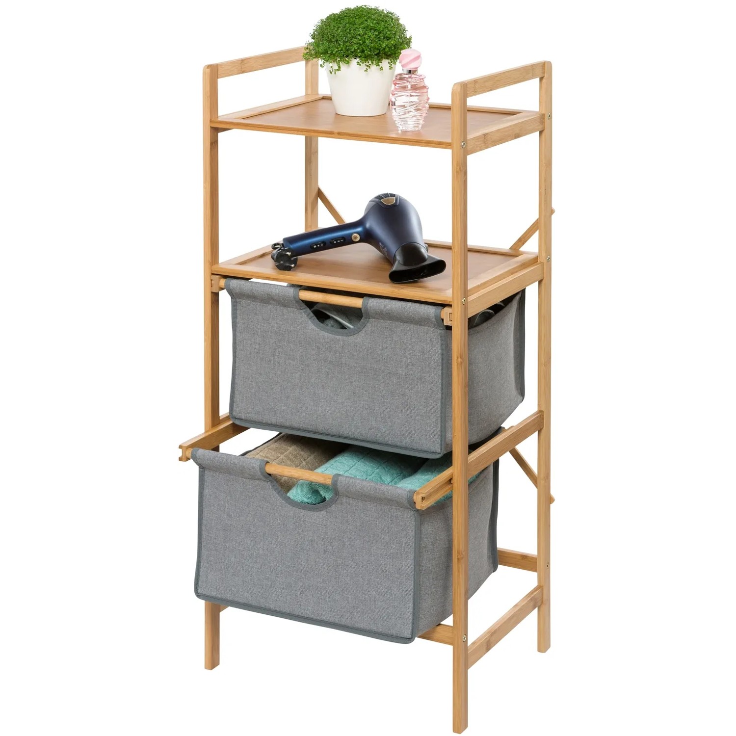 Wenko Wschekorb Regal Bahari Bambus 44 x 96 x 34 cm kaufen bei OBI