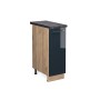 Vicco Apothekerschrank Fame-Line, dunkelblau/Eiche, 30cm, mit anthrazitfarbener Arbeitsplatte.