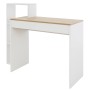 Weißer ML-Design Schreibtisch mit Sonoma-Eiche Tischplatte und Regal, 110x72x40 cm.