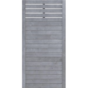 Graues Sichtschutzzaun Element Neo Design mit Gitter, 89x179 cm, FSC®-zertifiziert.