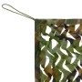 Grünes Tarnnetz aus Oxford-Gewebe mit Blättermuster und Befestigungsschlaufe. Ideal als Abdeckmaterial.