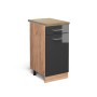 Vicco Küchenunterschrank R-Line, Anthrazit Hochglanz/Eiche, 40 cm breit.