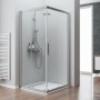 Schulte Eckeinstieg II Duschkabine 80x80 cm mit klarem Echtglas und Chromprofilen.