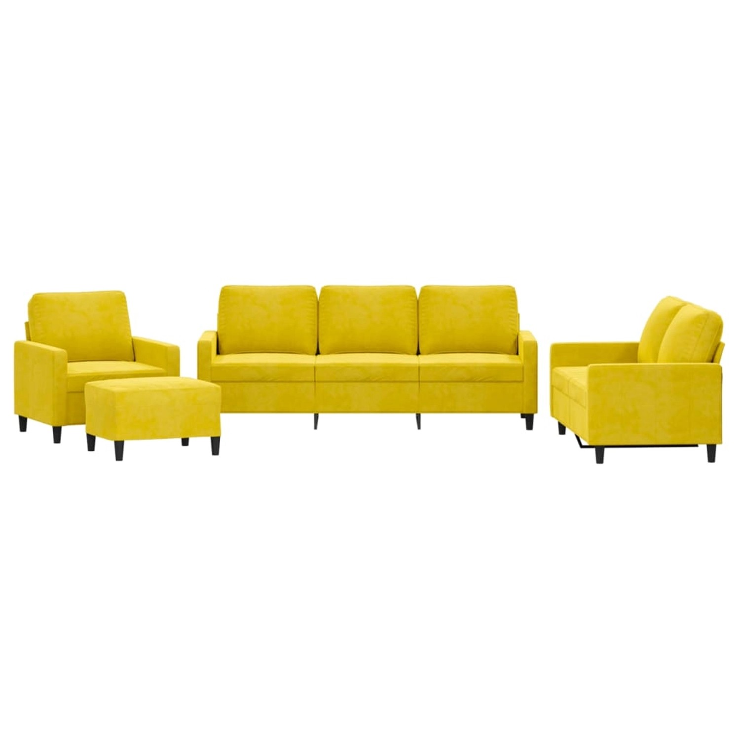 vidaXL 4-Tlg Sofagarnitur mit Kissen Gelb Samt 3201492 günstig online kaufen