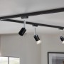 Paulmann URail Schienensystem mit drei schwarzen Spots in matt-Chrom Optik.
