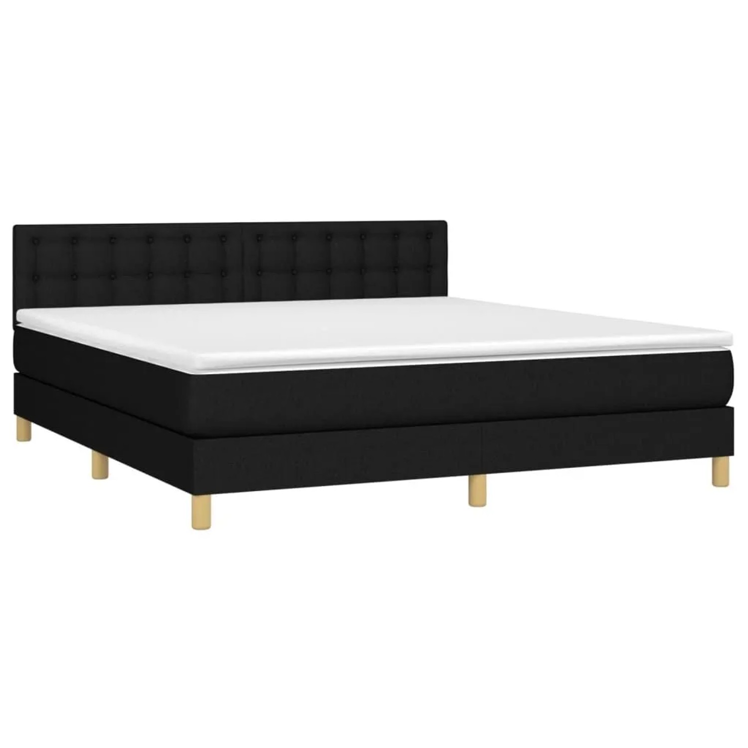 vidaXL Boxspringbett mit Matratze & LED Schwarz 180x200 cm Stoff 3134055 günstig online kaufen