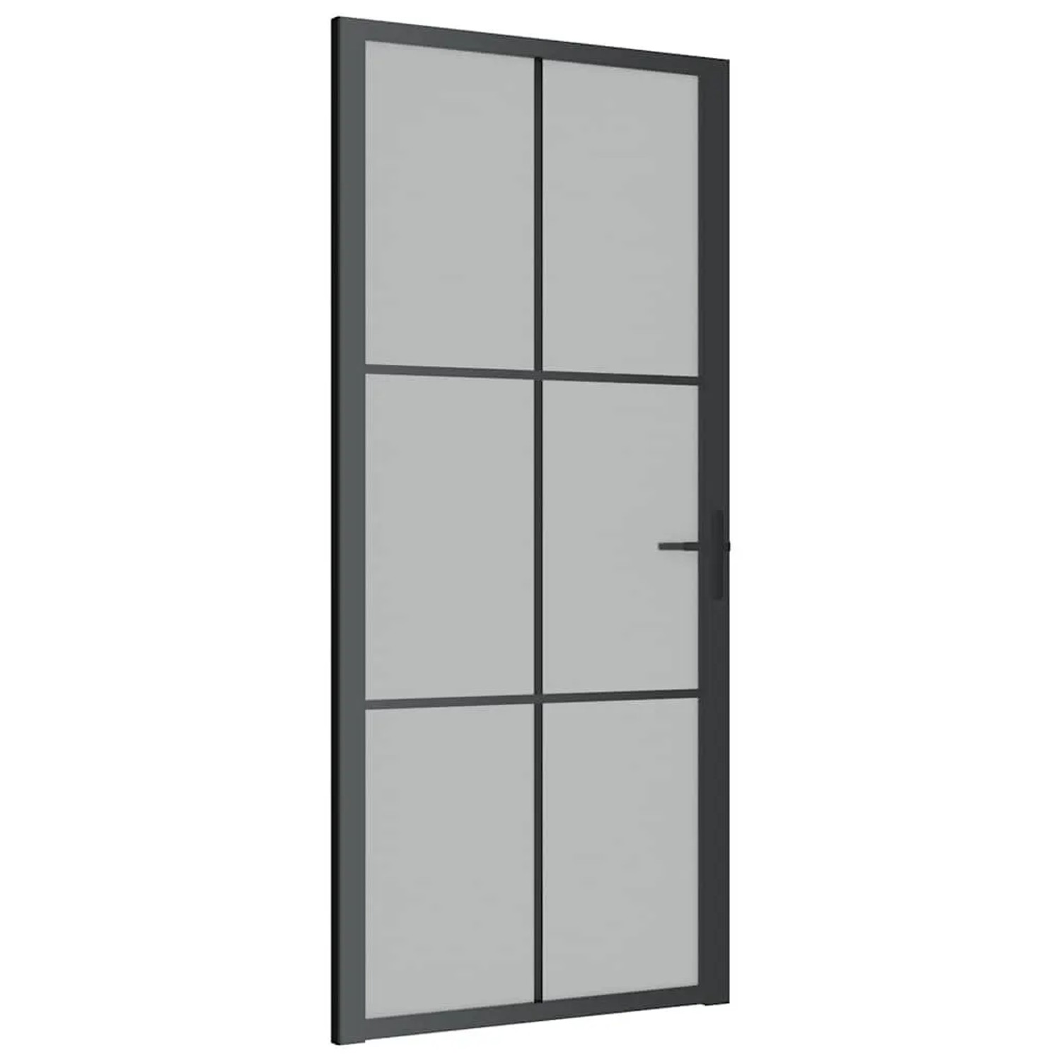 vidaXL Innentür 93x201,5 cm Schwarz Mattglas und Aluminium 350558