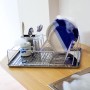 Relaxdays Abtropfgestell Metall Verchromt Silber mit Besteckkorb XL 12 cm x 48 cm x 33 cm 1,4 kg_2