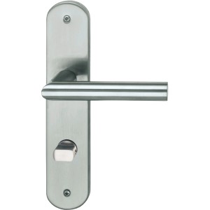 Alpertec Nora Reno Bad- und WC-Türbeschlag, Langschild, Edelstahl satiniert.