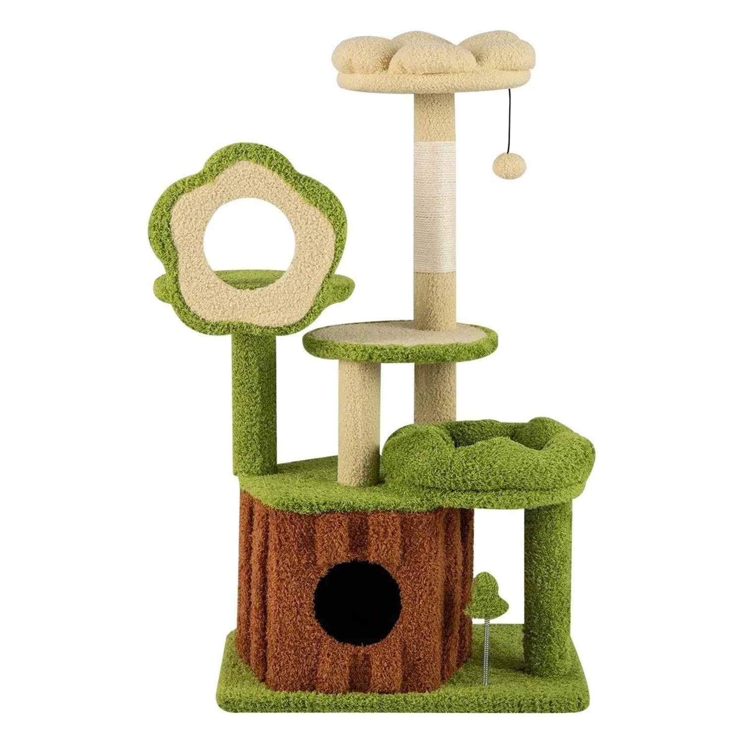 Costway Katzenkratzbaum Kletterbaum Grün & Braun 55 x 40 x 100 cm