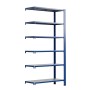 Ar Shelving T Profil Regal, blau & verzinkt, 6 Böden, bis 180kg belastbar. Ideal für Lager, Keller oder Werkstatt.