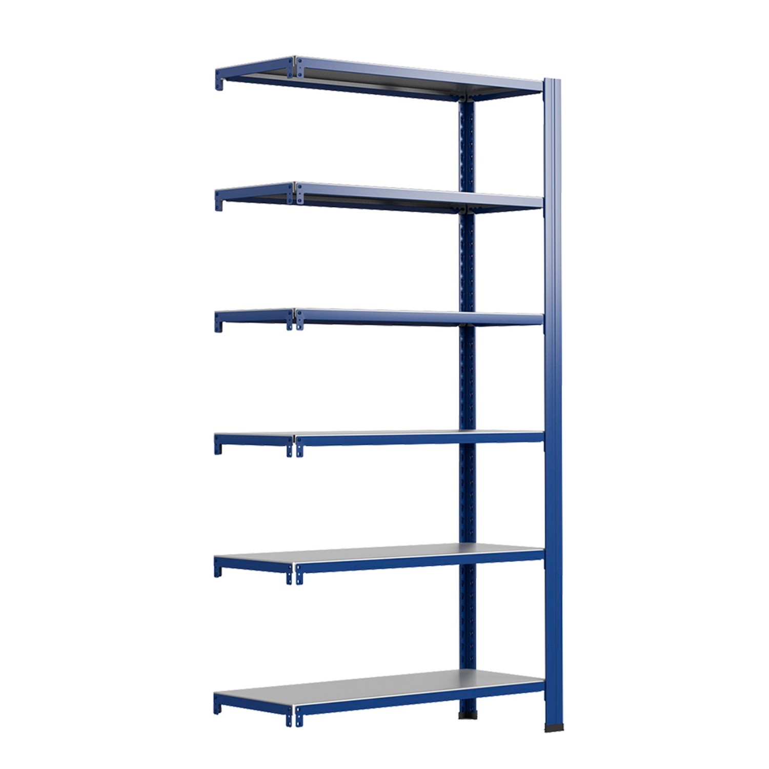 Ar Shelving T Profile Zusatzmodul Blau & Verzinkt 250x80x30 cm 6 Böden 180 kg
