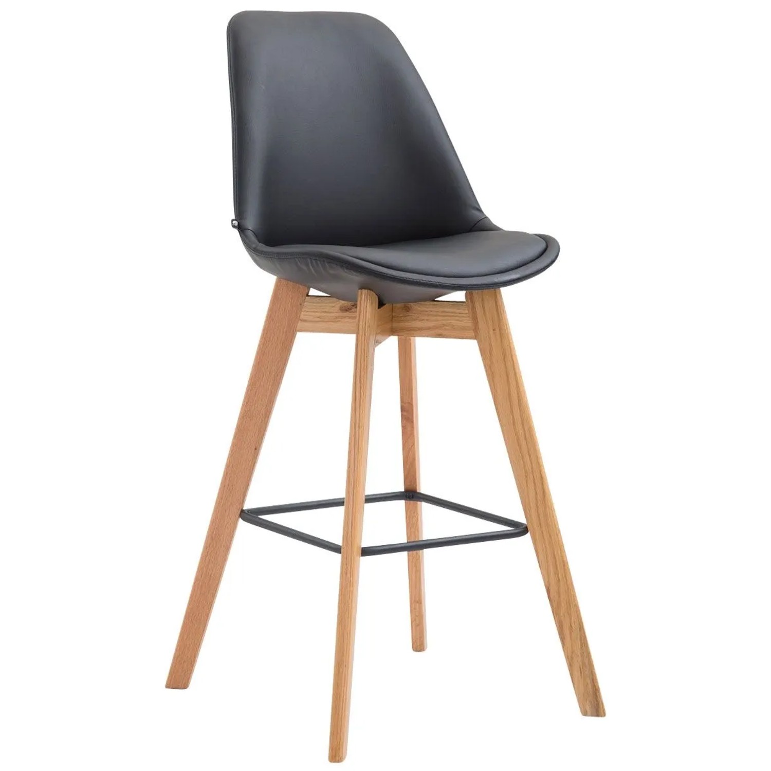 DELUKE Barhocker GIKAR Kunstleder Schwarz 48x56x112cm Barstuhl Mit Lehne Tresenhocker Tresenstuhl