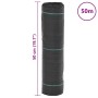 Schwarzes Unkrautvlies 0,5x50 m Rolle mit grünen Streifen.