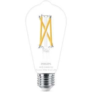 Philips Smart LED-Leuchtmittel 60W E27 Edison Filament, klare Vintage-Glühbirne für smarte Beleuchtung.