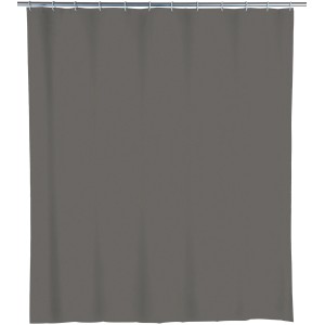 Wenko Duschvorhang Mouse Grey, 180x200 cm, aus wasserdichtem PEVA-Kunststoff, inkl. 12 Ringe.