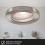 Briloner LED-Einbaustrahler 3er-Set, Nickel matt, IP65, schwenkbar für Innenräume.