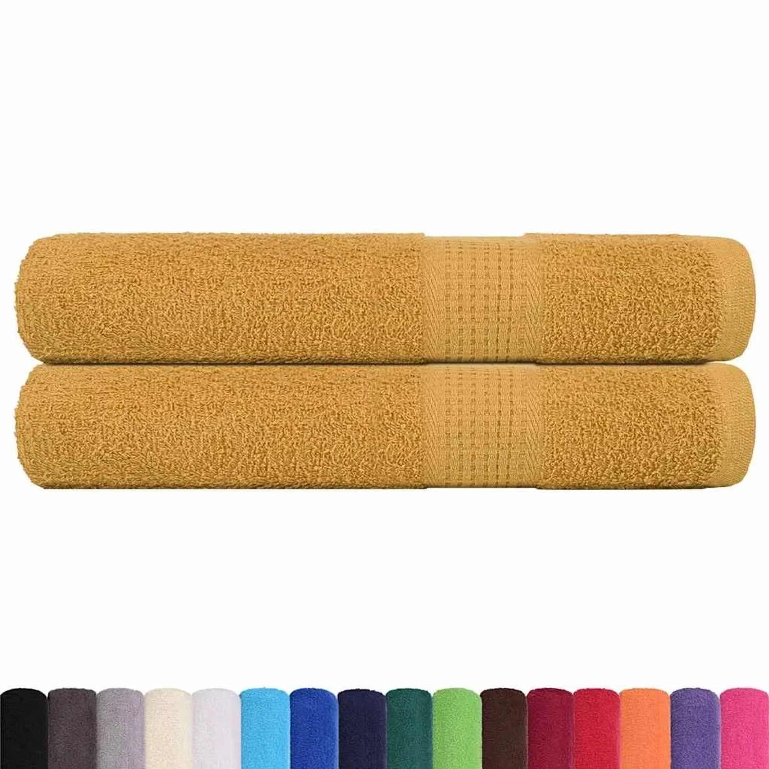 vidaXL Saunatücher 2 Stk Golden 80x200 cm 360 g/m² 100% Baumwolle 136815