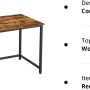 Vasagle Computertisch, 100x50 cm, braun-schwarz, im Industrie-Stil.