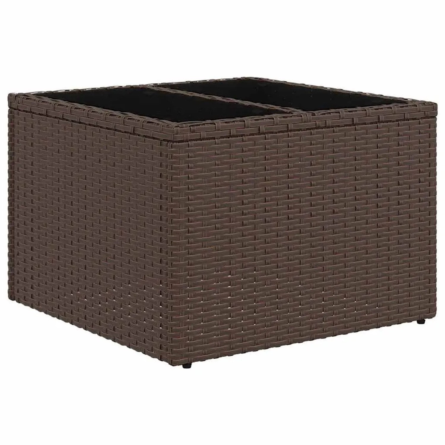 Brauner vidaXL Tisch aus Poly Rattan für Garten-Sofa-Set, strukturierte Oberfläche.
