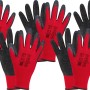 5er-Pack rote Latex Arbeitshandschuhe, Größe 8, für optimalen Schutz bei Bauarbeiten.