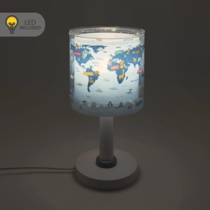 Dalber Nachttischlampe LED Nachtlicht für Kinder Kids World Weltkarte