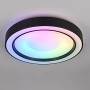 Moderne, runde LED Deckenleuchte Arco in Schwarz Matt mit Farbwechsel.