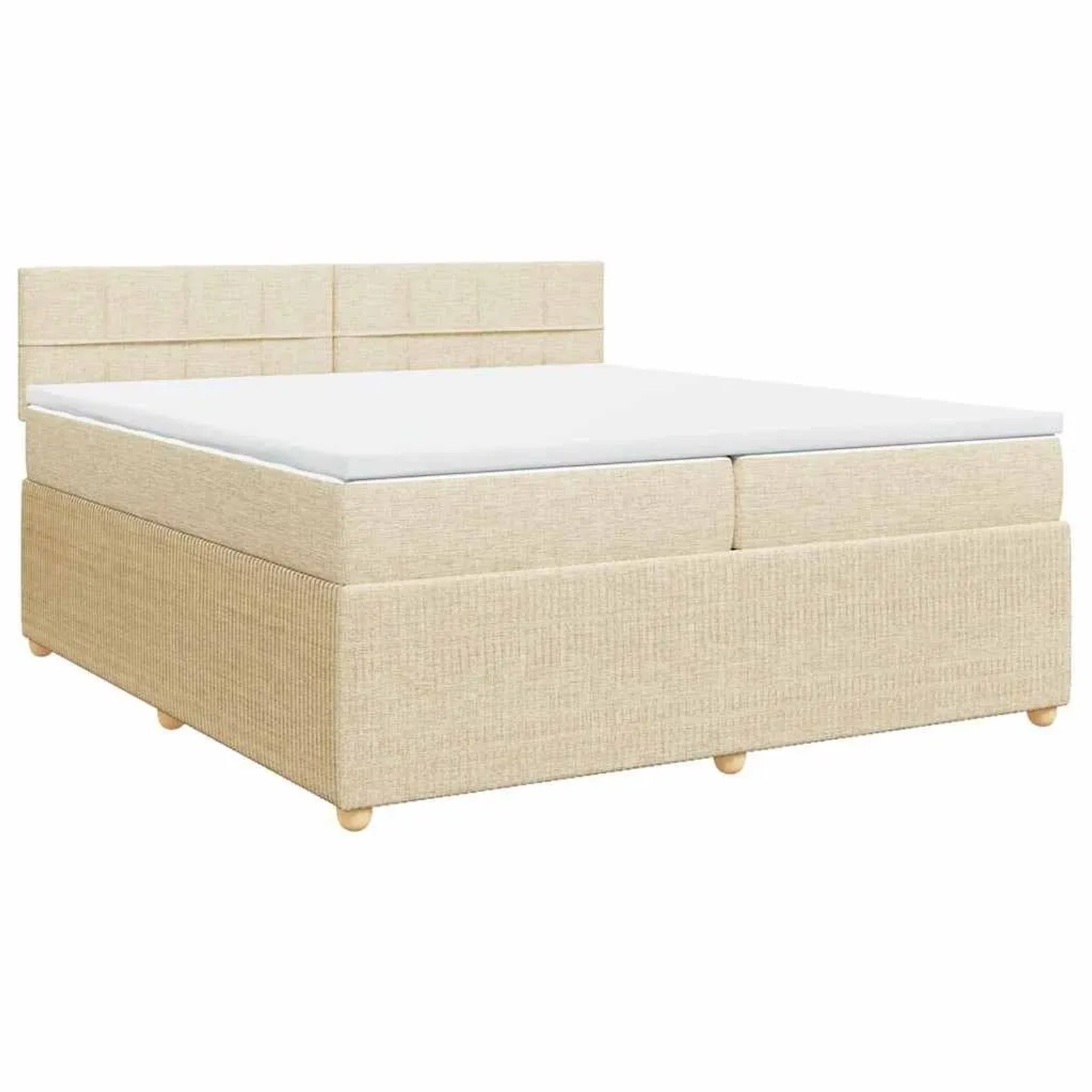 vidaXL Boxspringbett mit Matratze Creme 200x200 cm Stoff 3289868 günstig online kaufen