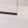 Detailaufnahme: AICA Faltwand, 130cm, schwarz, mit 6mm Nano ESG Glas auf Badewanne.