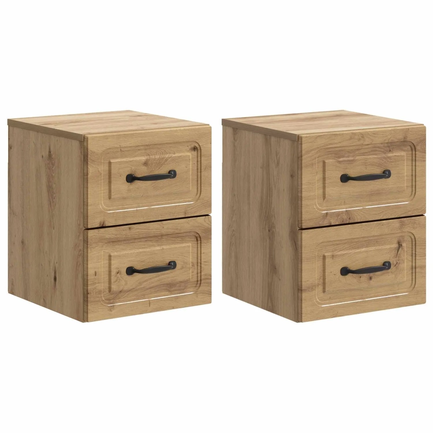 vidaXL Wandmontierter Nachttisch 2 Stk Artisan-Eiche 34,5 x 33 x 40 cm 899334