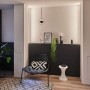 Paulmann Square Profil mit LED-Streifen in Wohnraum-Szene, Aluminium eloxiert, weißer Diffusor.