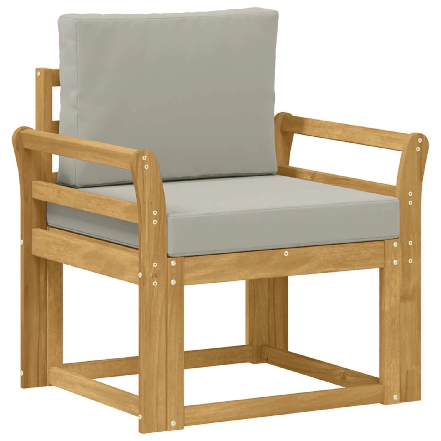 vidaXL 2 Stück Outdoor-Sofagarnitur Polyester Weiß und Hellgrau 3438975