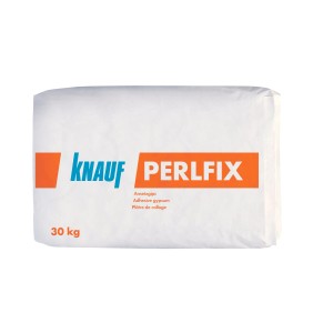Knauf Perlfix Ansetzgips, 30 kg Sack für Gipskartonplatten.