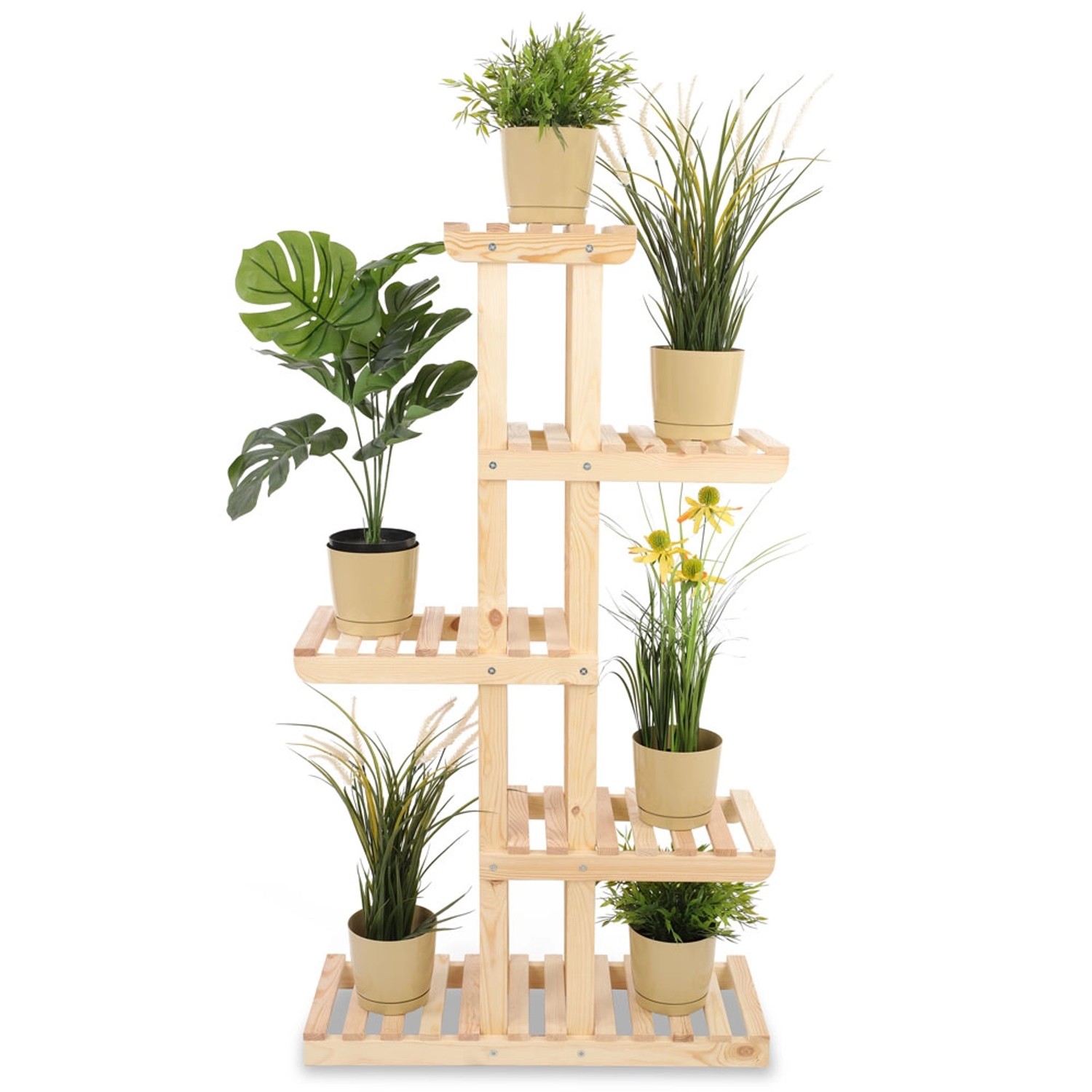 PROREGAL Blümenstande FLORACK HxBxT 117x68x25cm 6 Ablagen Kieferholz Natur günstig online kaufen