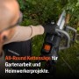 Husqvarna Akku-Kettensäge Aspire C15X-P4A im Einsatz beim Beschneiden eines Astes.
