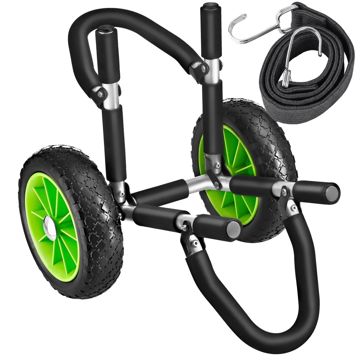 Tectake Surfboard Transportwagen Wavewheel Klappbar Rostfreies Aluminium 1 70 x 42 x 48 50 cm Schwarz Grün