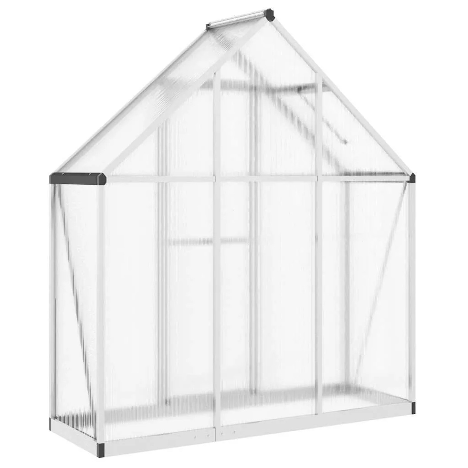 vidaXL Gewächshaus mit Fundamentrahmen Silbern 169x58x195cm Aluminimum 4005816_5